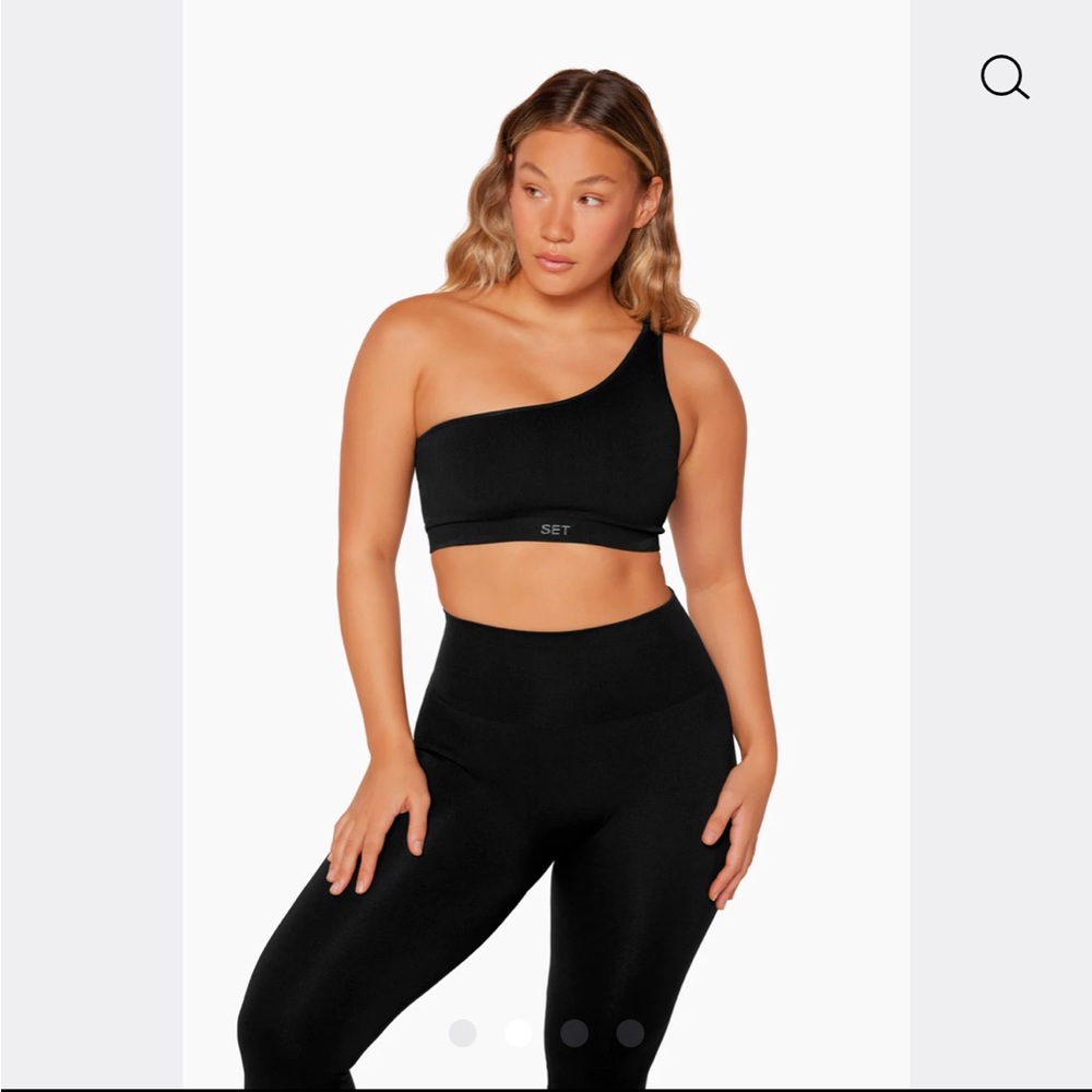 SET Active - Sculpt Flex - Ribbed One shoulder bra - Black